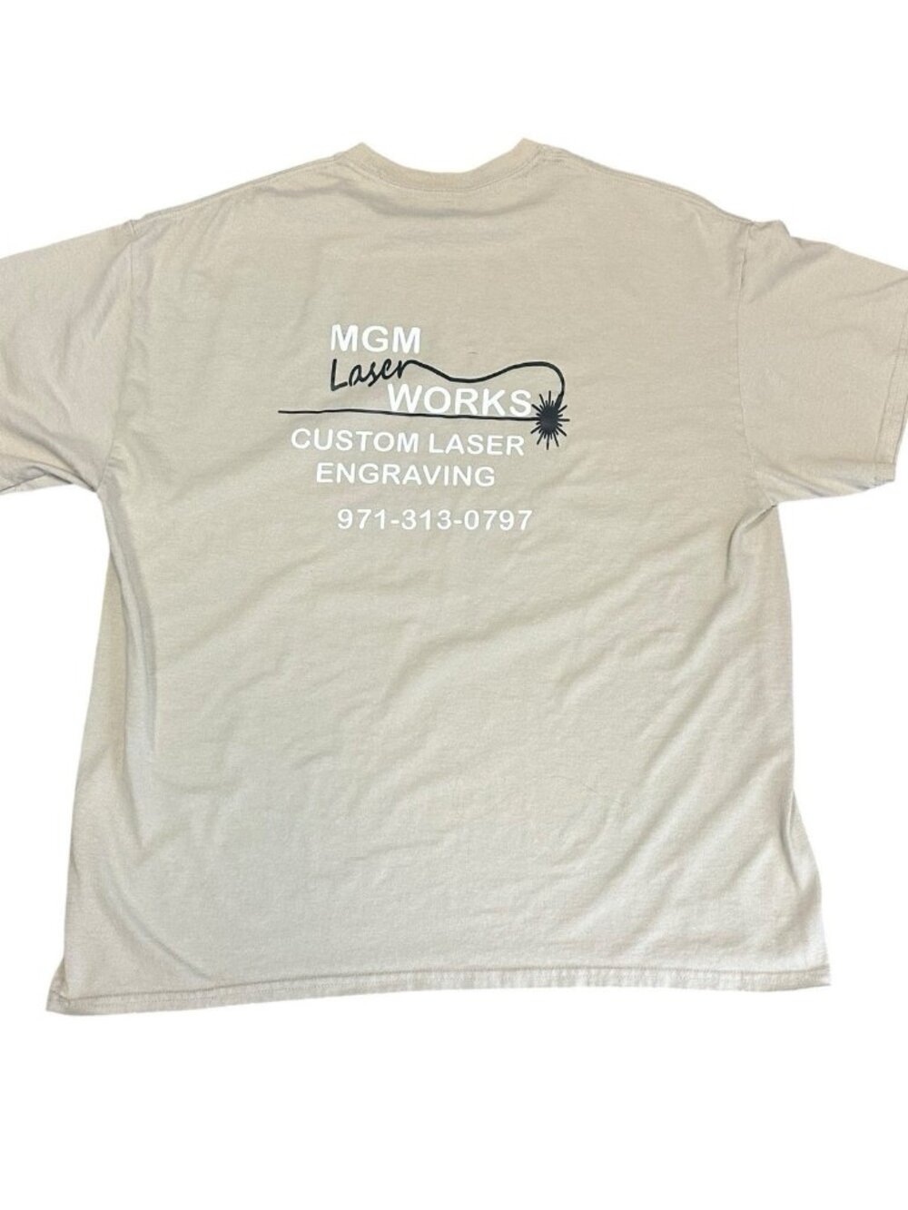 Gildan Dry Blend MGM Laser God The Father Philippians 2:11 Tan Shirt Size XL - Picture 5 of 11